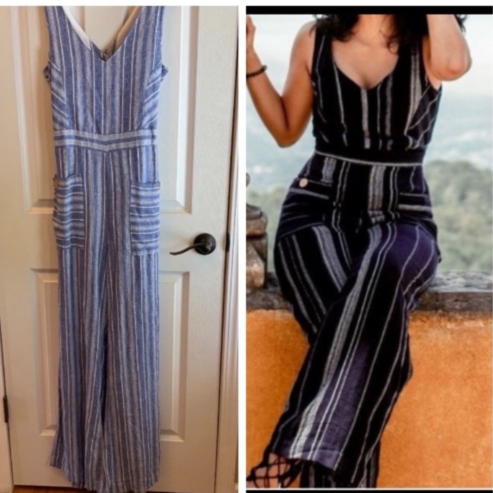 NWT Indigo Rein Lenin wide leg jumpsuit